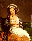 Elisabeth Louise Vigee-le Brun Canvas Paintings - Madame Vigee-Lebrun et sa fille, Jeanne-Lucie-Louise